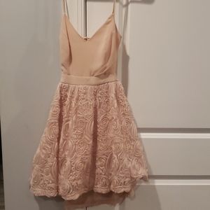 Pale pink floral backless garden dress